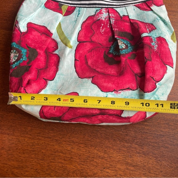 Handmade Reversible Unique Floral Striped Shoulder Hobo Bag Purse OOAK Boho - Picture 9 of 13